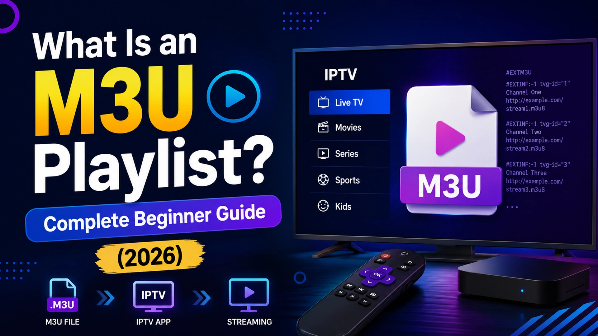 what is an m3u playlist - complete beginner IPTV guide 2026