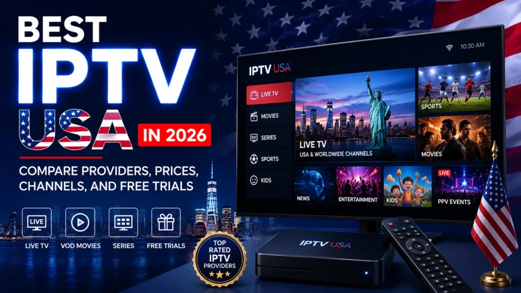 Best IPTV USA in 2026 – Compare IPTV Providers, Prices, Channels, and Free Trials