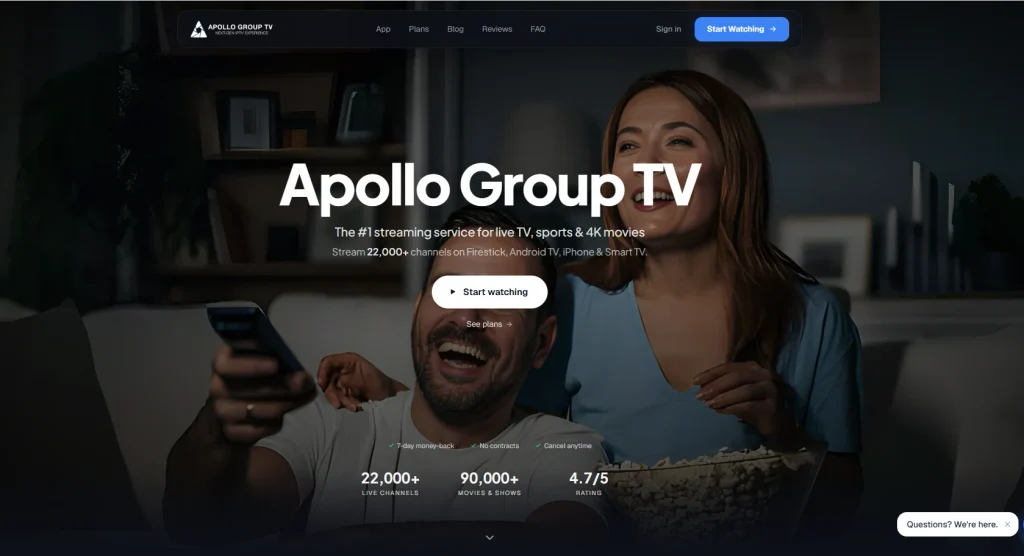Apollow group IPTV Home page