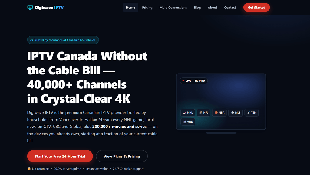 Digiwave IPTV review 2026 with streaming devices and IPTV interface