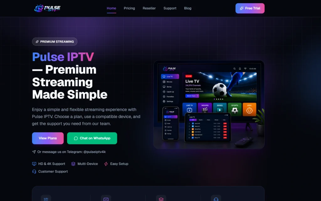 Pulse IPTV Home Page