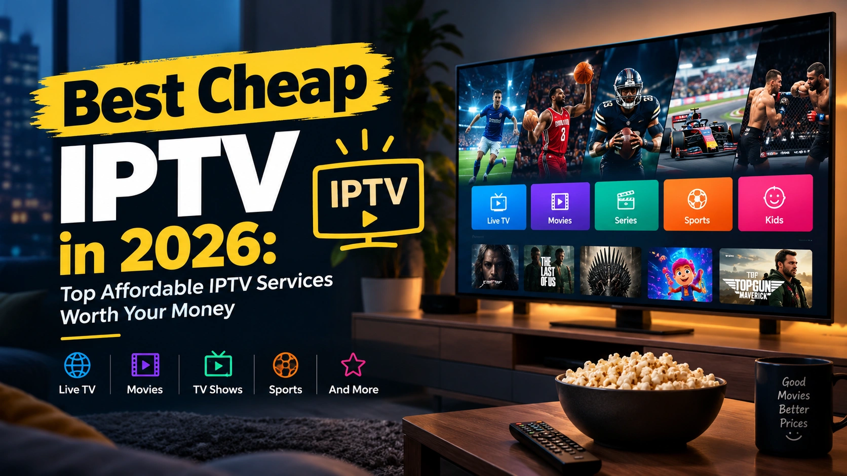 Best cheap IPTV services compared for 2026 with channels, VOD, and pricing